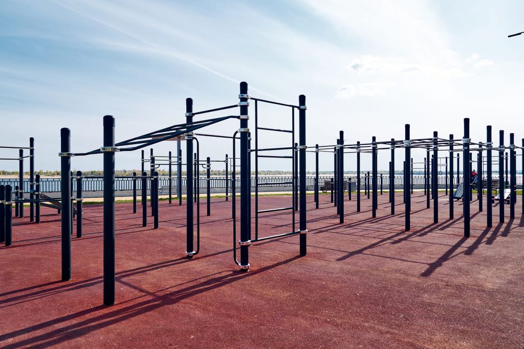 Workout site on the city embankment